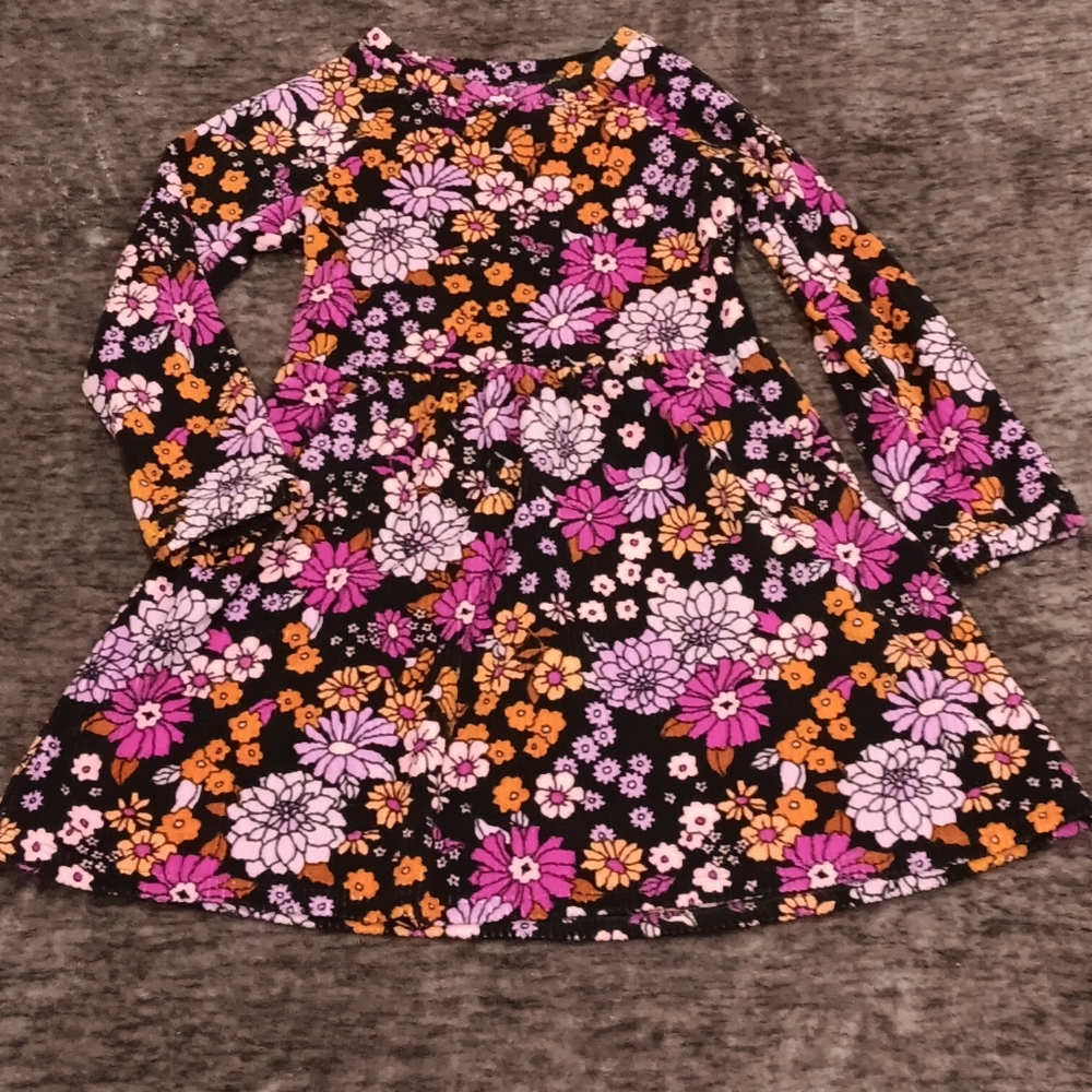 Jumping Beans Velour Floral Dress Girls 4t